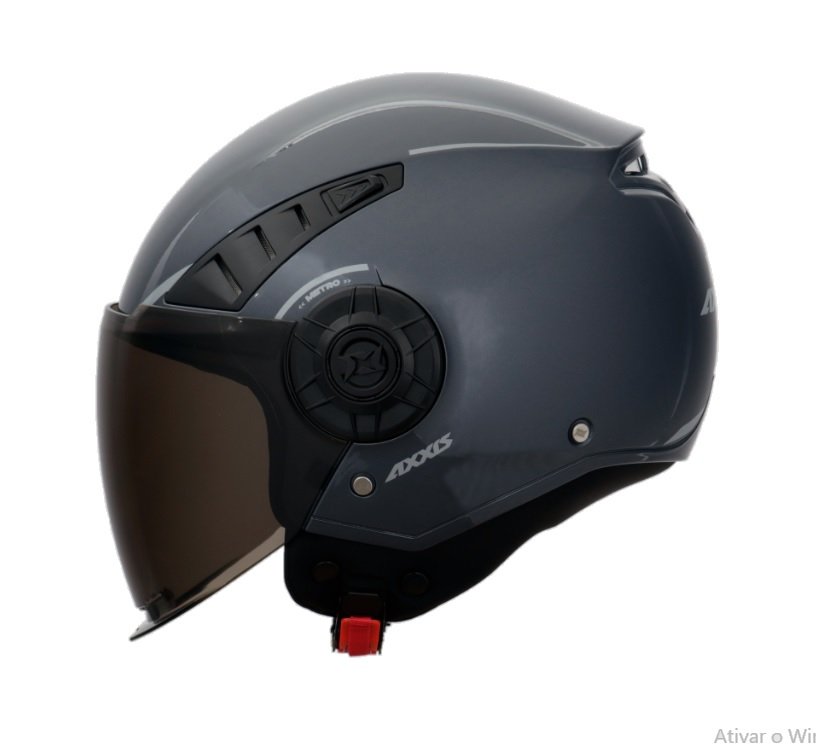 CAPACETE AXXIS ABERTO METRO S SOLID A2 TITANIO BRILHO